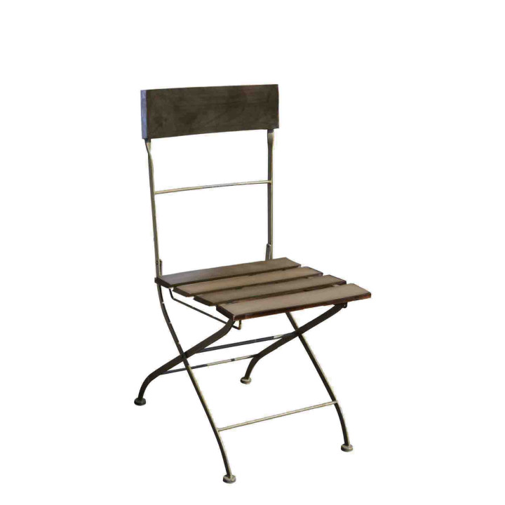 Chaise cafe bistrot pliable en bois et fer 42x52xh90cm