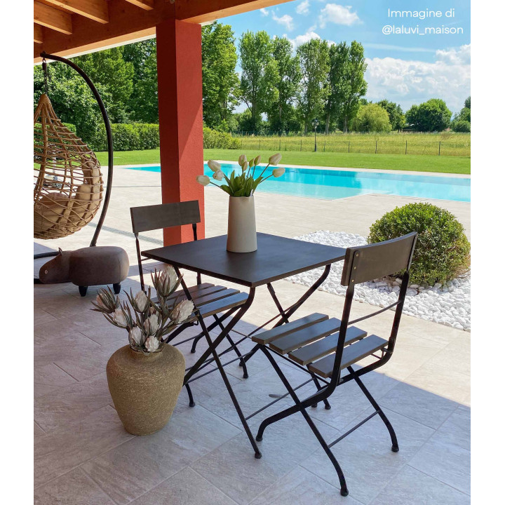 New folding wood and iron bistrot chair 42x52 h90cm