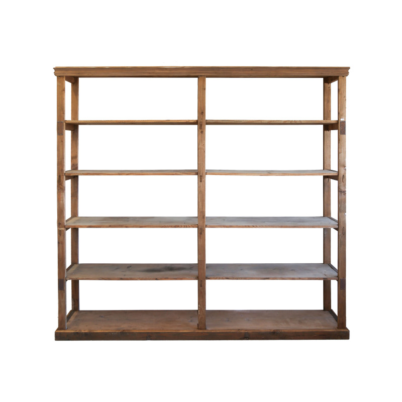 5 shelves natural wood showcase  202 x 40 h192 cm