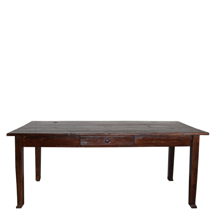 Vintage dark wooden table 194x95 h79 cm