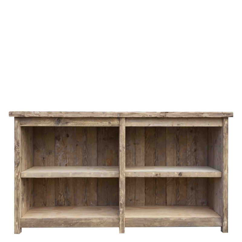 Bancone bar assi grezze con due ripiani 180 x 60 h100 cm