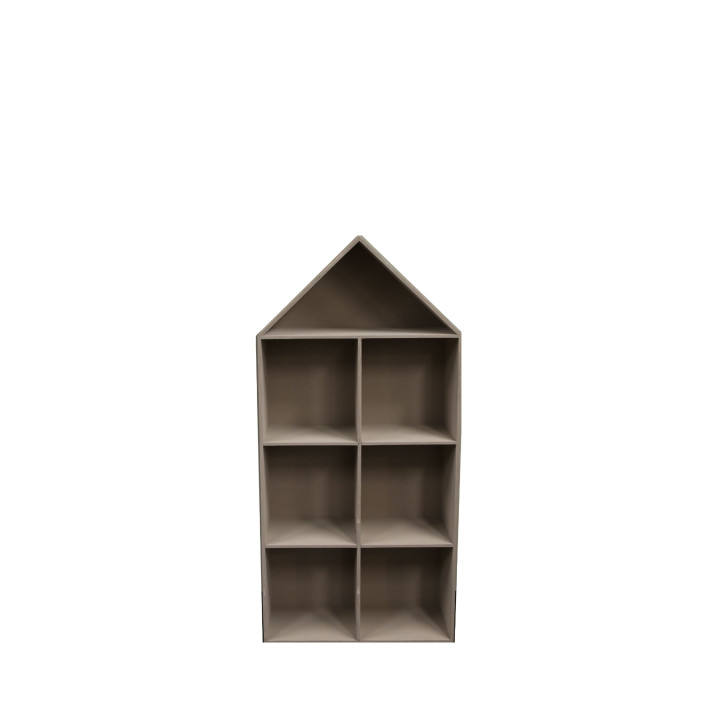 Etagere en bois rose baby avec 7 compartiments 70x25 h155 cm
