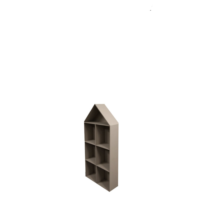 Etagere en bois rose baby avec 7 compartiments 70x25 h155 cm