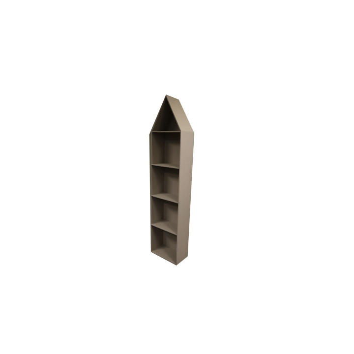 Baby pink wooden shelf with 5 compartments 45x25 h199 cm