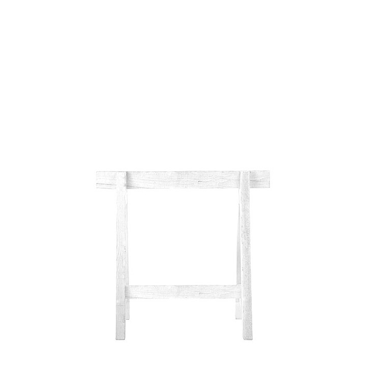 Treteau en bois brut blanc 45 x 42 h70 cm