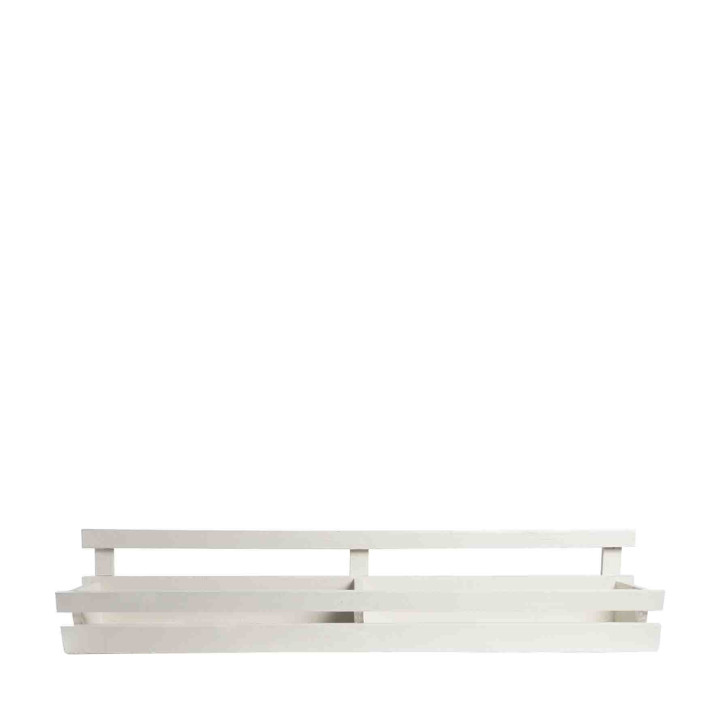 White shabby wooden structure for flowers 20x100 h20 cm
