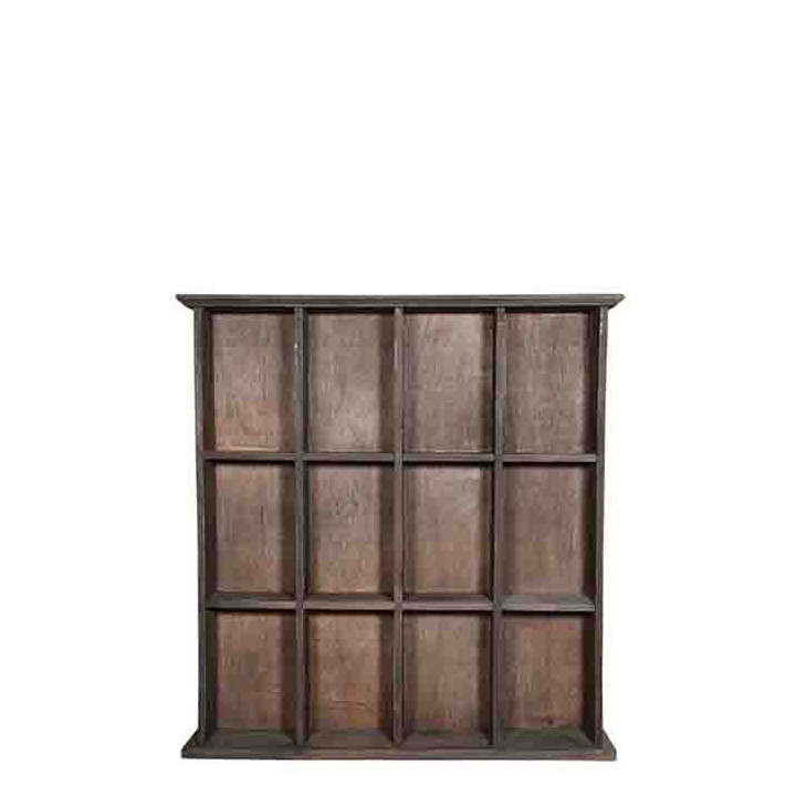 Mobile pensile vintage in legno con 12 scomparti 70 x 10 h75 cm
