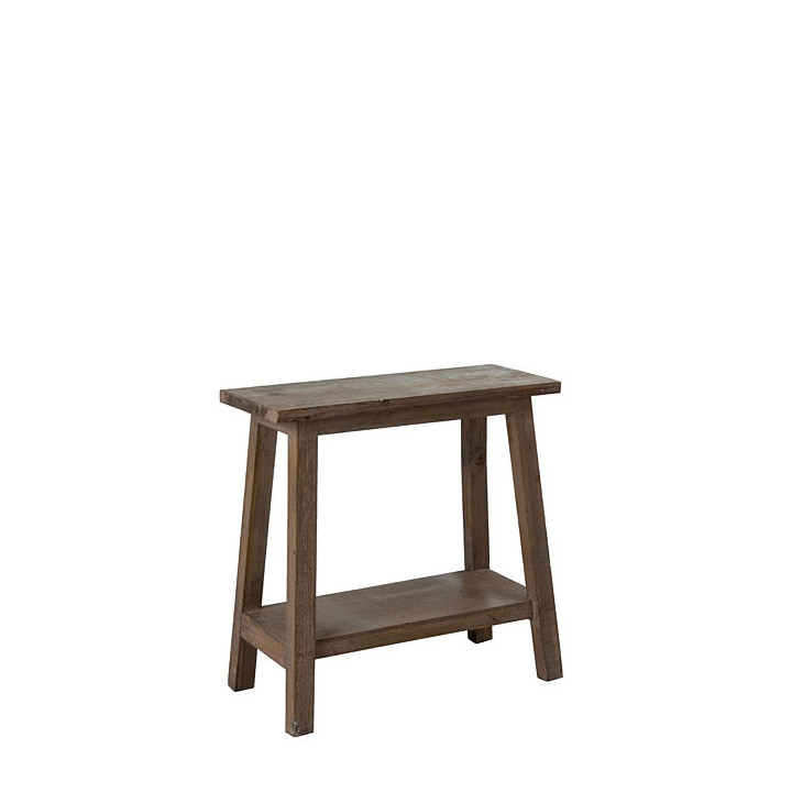 Banc/treteau d'exposition en bois brun 51 x 24 h50 cm