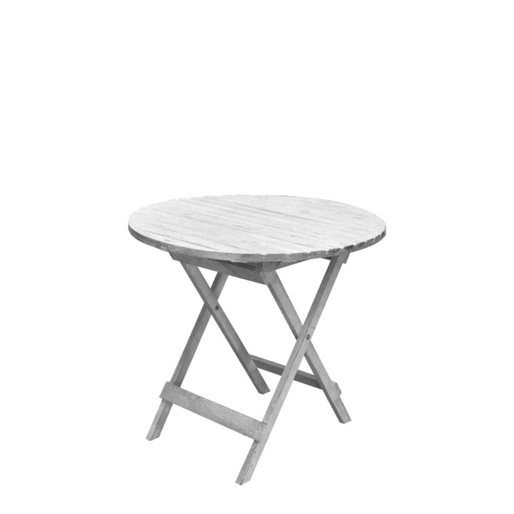 Tavolo in legno con listarelle d84 h73 cm