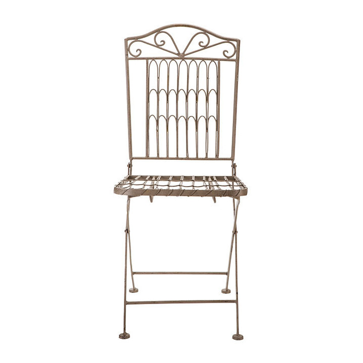 Chaise marquetee grise en fer h96 cm