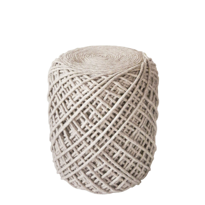 Wool pouf