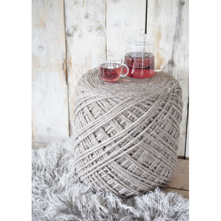 Wool pouf