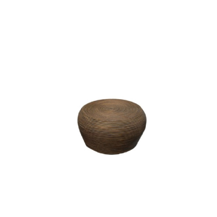 Pouf/table basse vintage en rattan d56 h35 cm