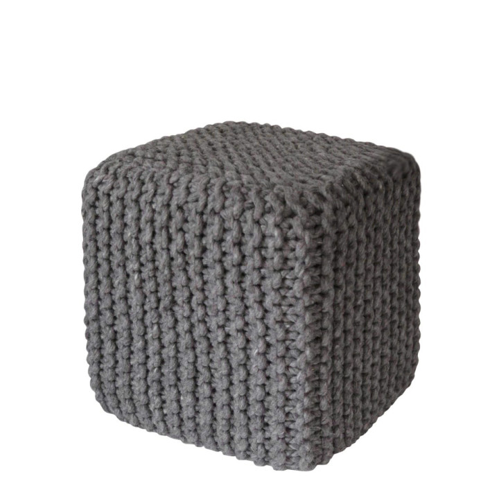 Pouf cubique en laine