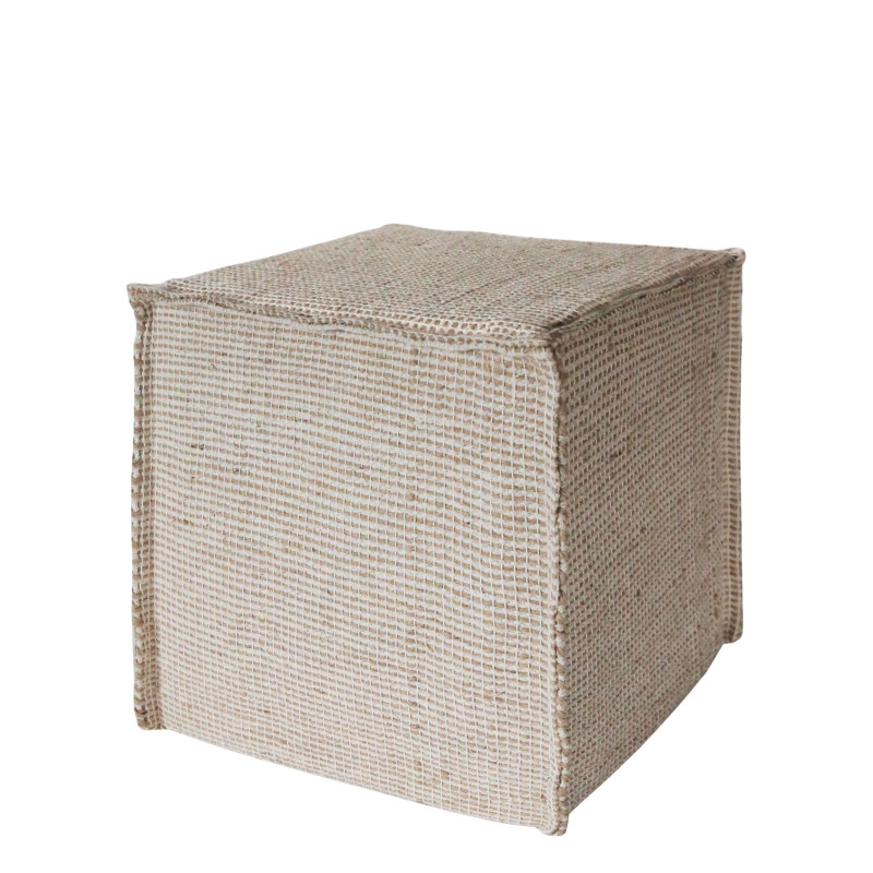 Jute/cotton cubic pouf