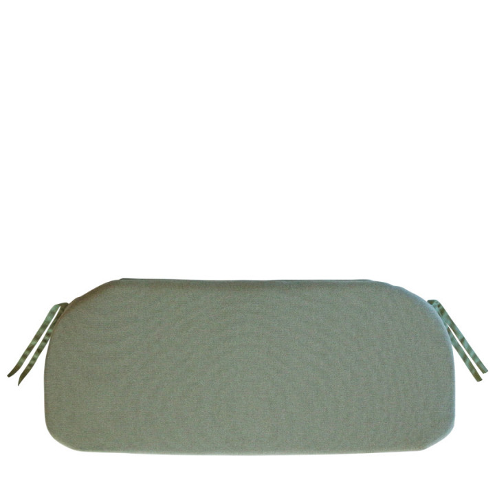 Coussin de banc avec housse amovible pour usage exterieur, couleur verte 44 x 107 cm