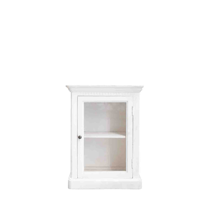 Placard en bois creme avec porte en verre 26x51 h68cm