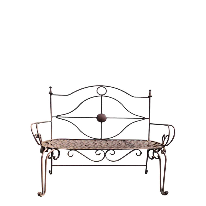 Banc vintage en fer noir 110x43 h100 cm