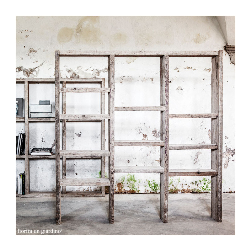 Scaffale assi grezze 195 x 23 h200 cm
