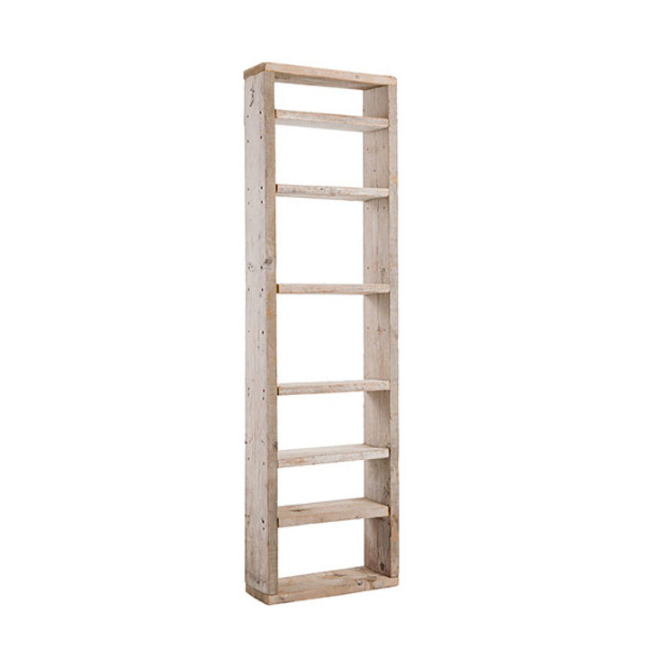Etagere en bois brut avec 7 compartiments 60 x 24 h200 cm