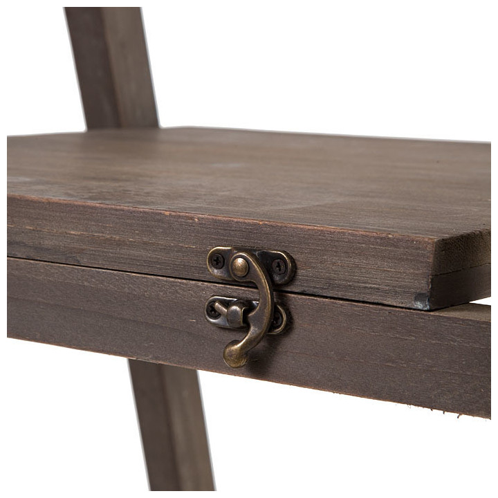 Scala bistrot richiudibile in legno con 4 ripiani 51 x 40 h150 cm