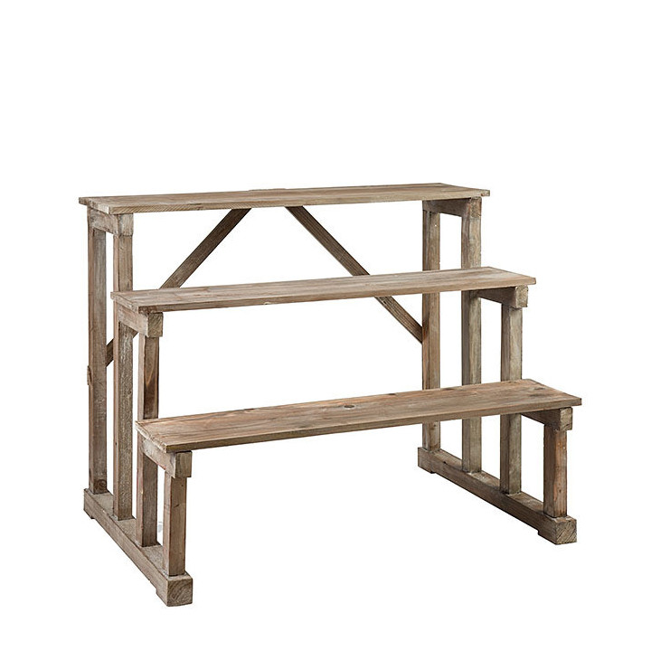 Structure d'exposition en bois bistrot avec 3 etages  100x70h80 cm