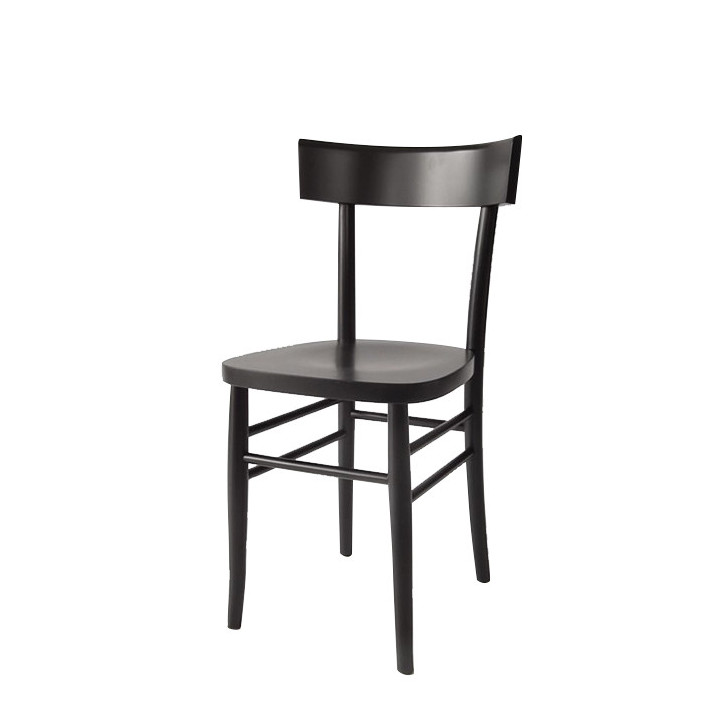 Chaise noire en hetre avec siege contre-plaque h81 cm