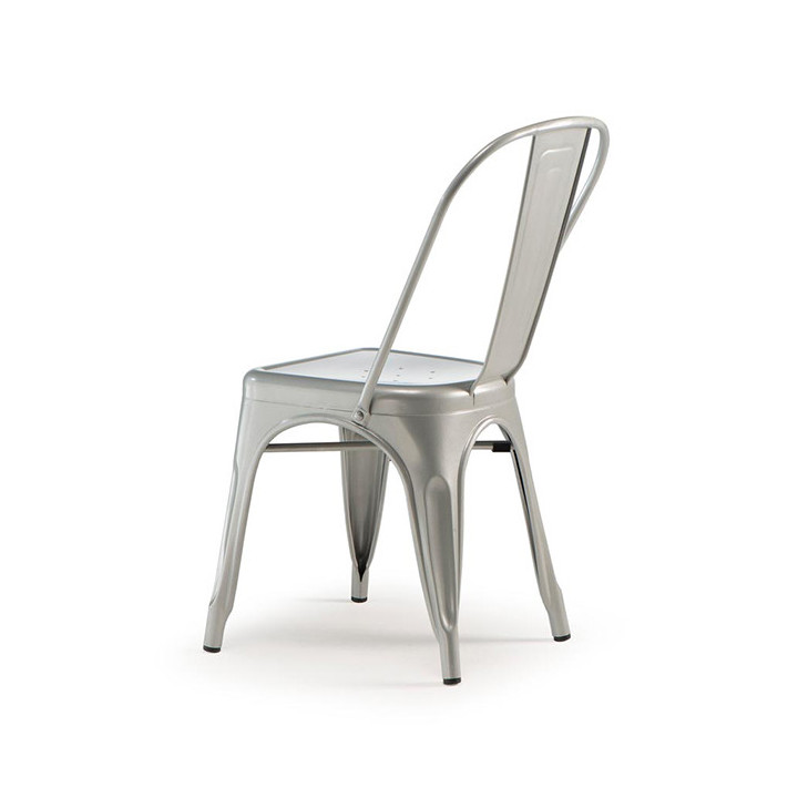 Chaise pour l'exterieur en metal couleur argent 44 x 34 h83 cm