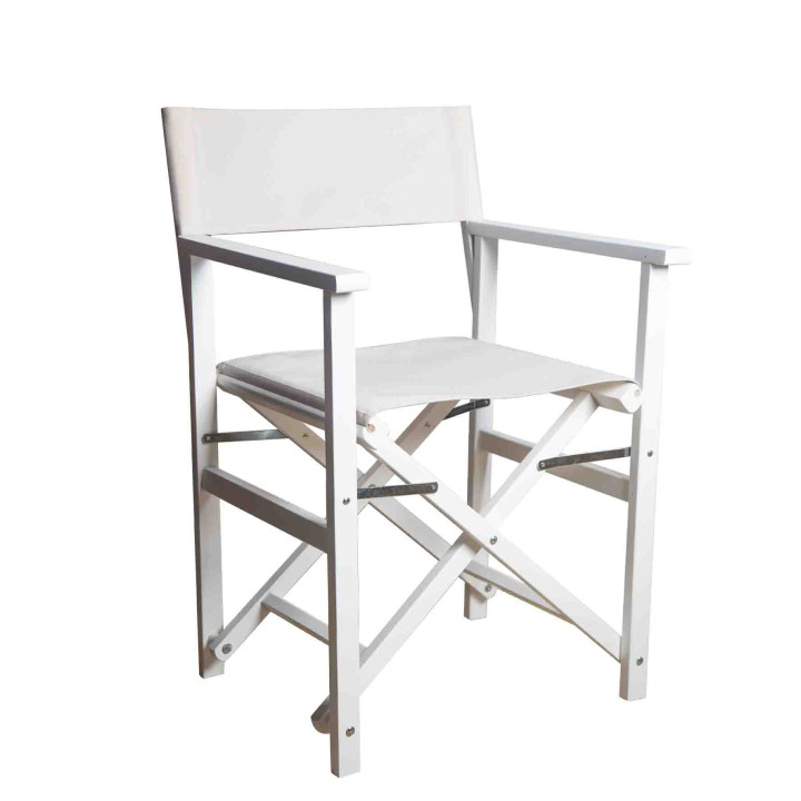 Sedia regista richiudibile bianca 50 x 56 h86 cm