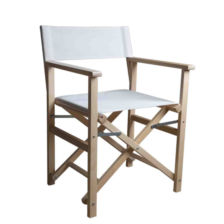White folding director's chair 50x56 h86 cm