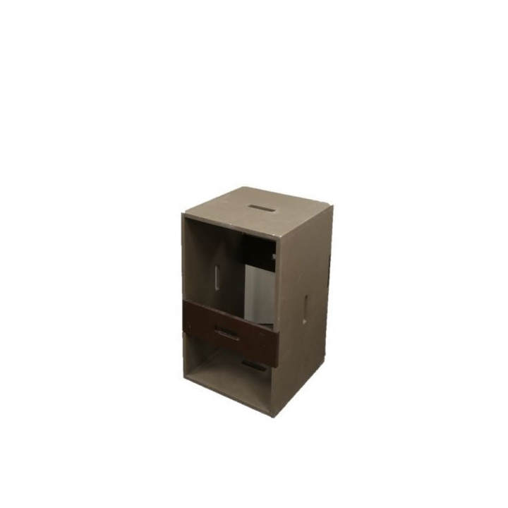 Vintage decoratif tabouret marron 45 x 45 x h75 cm