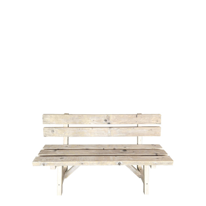 Banc en bois brut avec dossier