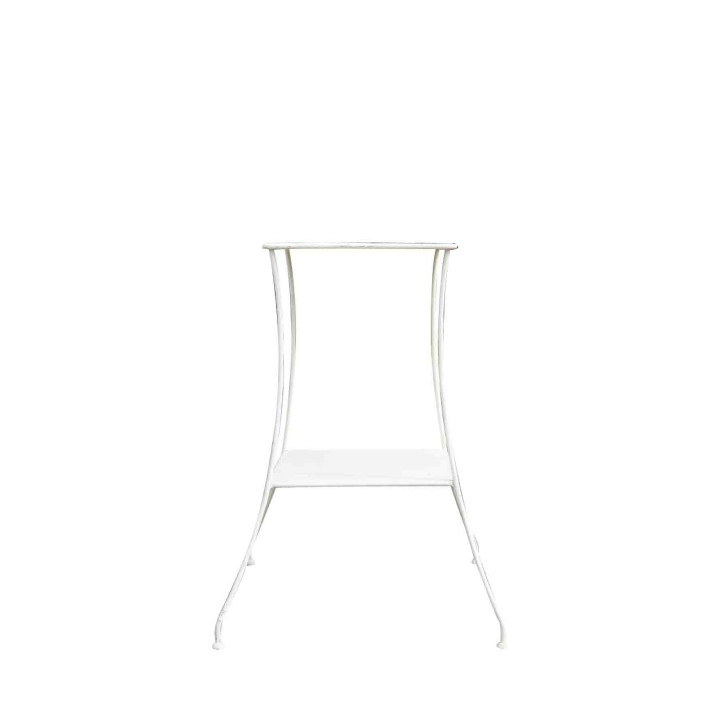 White iron table with 2 shelves 46x46 h95 cm