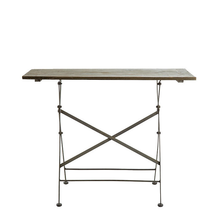 Tavolo bistrot rettangolare in legno e ferro 99 x 45 h78 cm