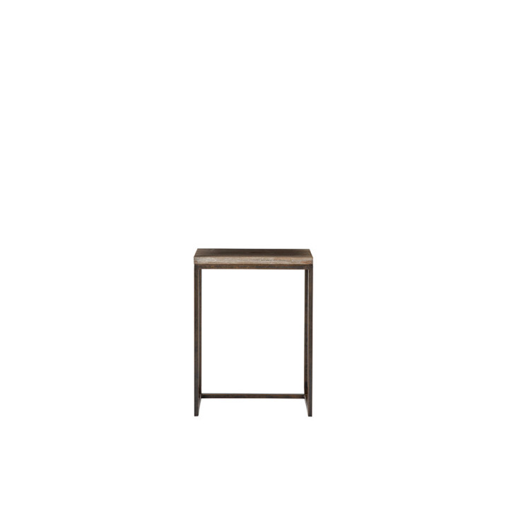 Petite table bistrot en bois avec base en fer