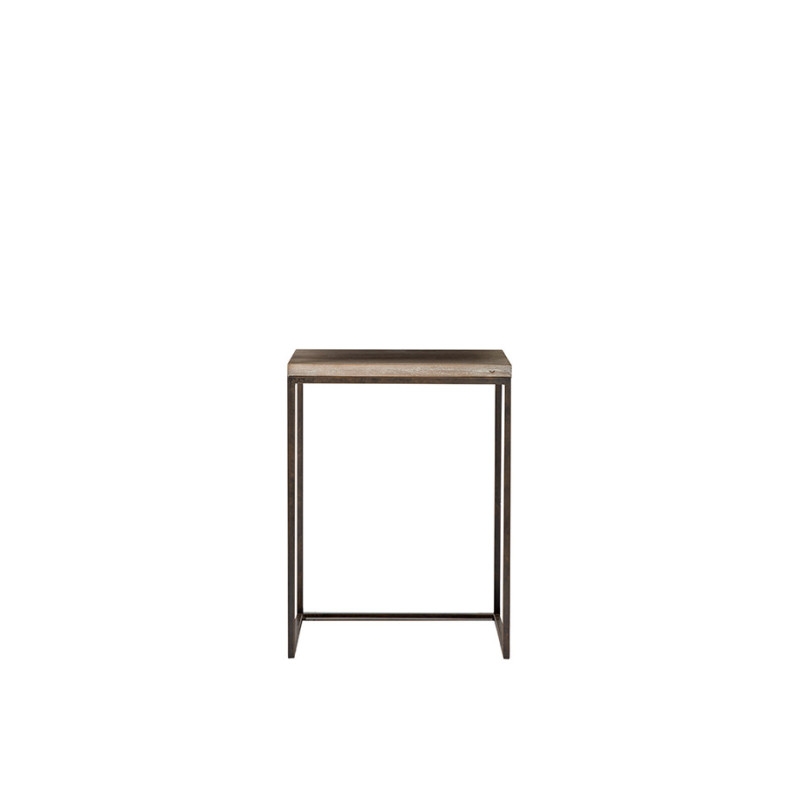 Small bistrot wooden table with iron base