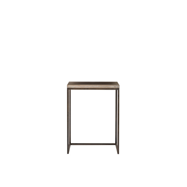 Small bistrot wooden table with iron base