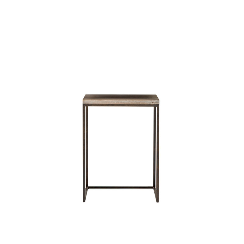 Petite table bistrot en bois avec base en fer