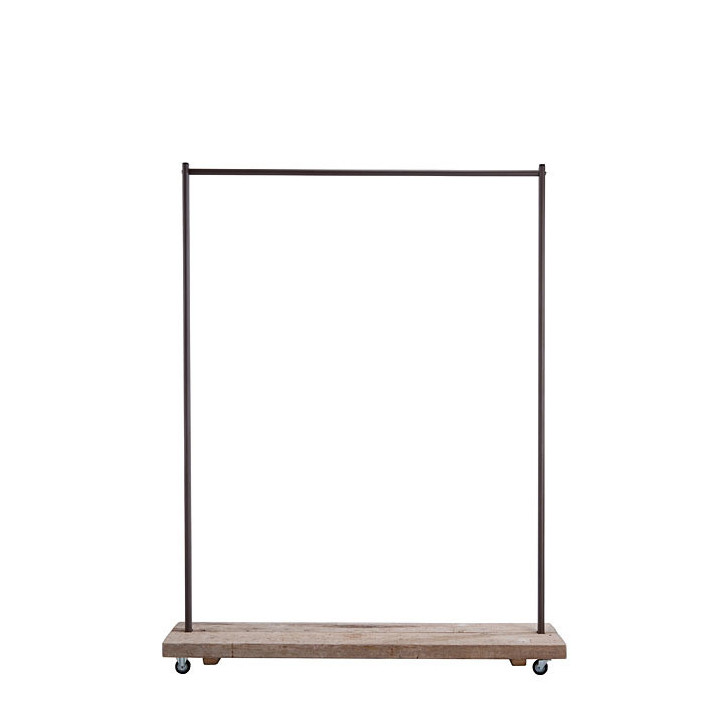 Appendiabiti assi grezze con ruote 130 x 36 h168 cm