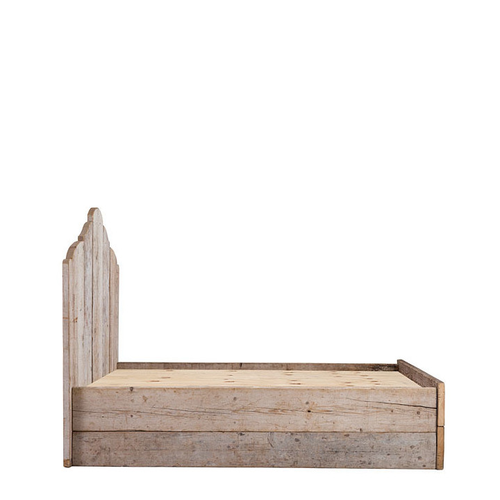 Letto assi grezze 1 piazza e 1/2 con testata 210 x 135 cm