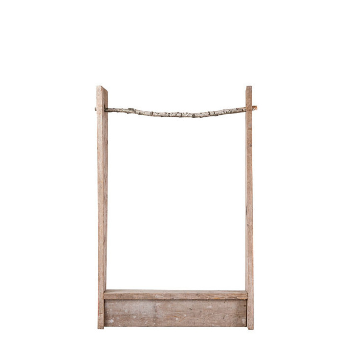 Raw plank and birch coat hanger structure 109 cm