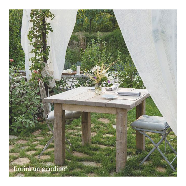 Raw plank table 100 x 100 h74 cm