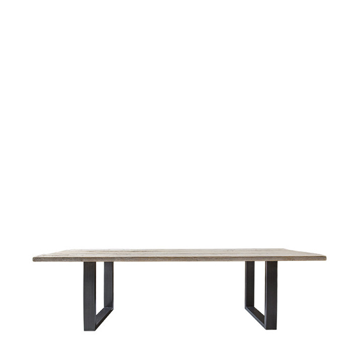 Tavolo assi grezze con gambe ferro antracite 220 x 90 h75 cm