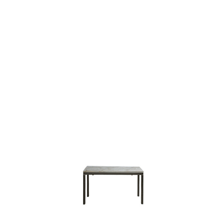 Raw plank bench with iron structure 56 x 36 h44 cm