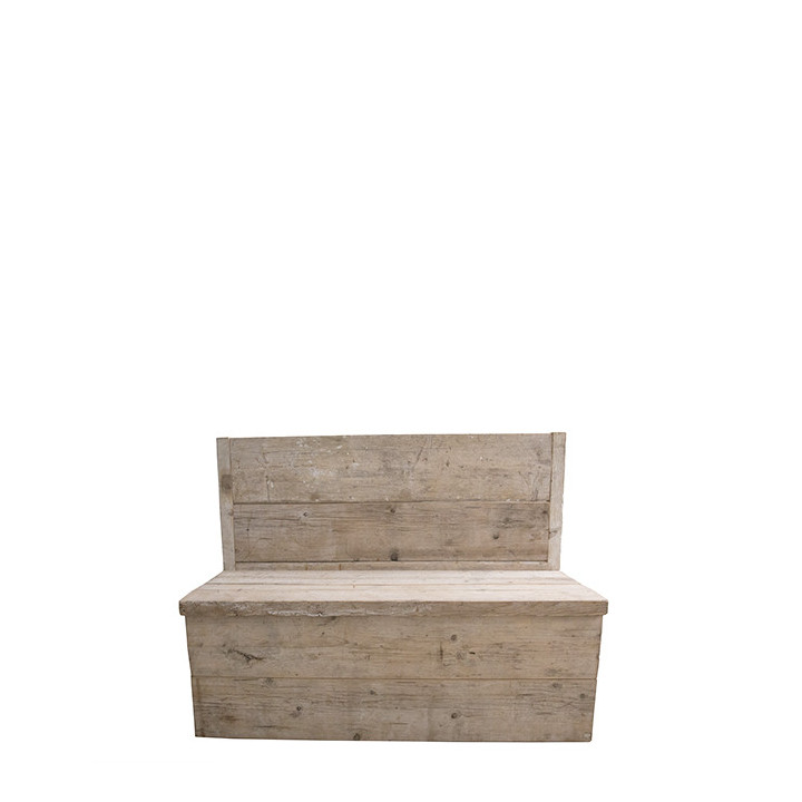 Coffre en bois brut 125 x 40 h97 cm