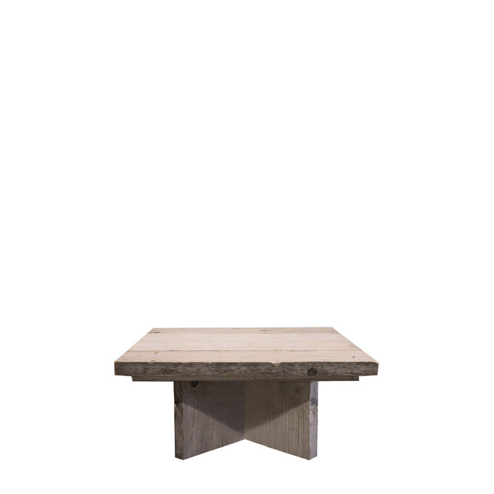 Tavolino assi grezze 85 x 85 h40 cm