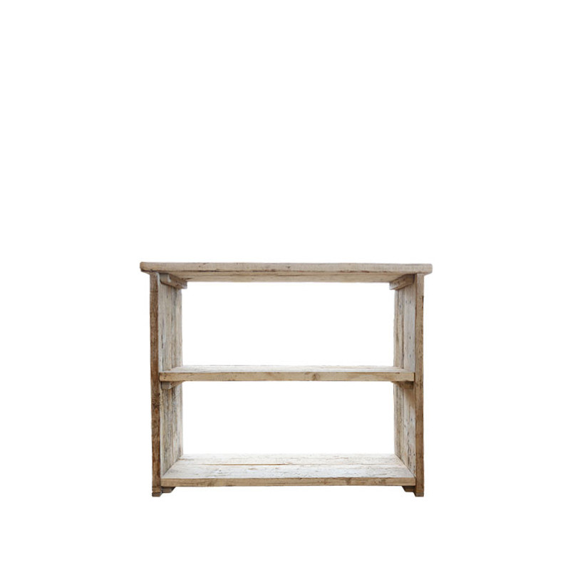 Consolle en bois brut avec 3 etageres 40 x 116 h96 cm