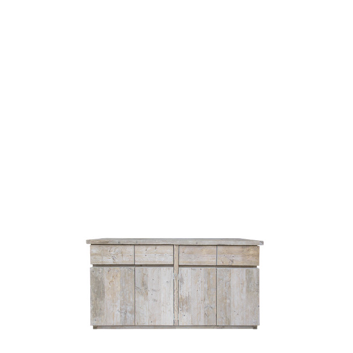 Raw plank counter with 4 drawers and 4 doors 200 x 50 h100 cm