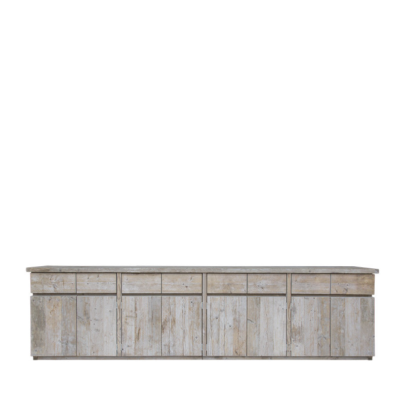 Mobile assi grezze 8 cassetti 8 ante 395 x 50 h100 cm