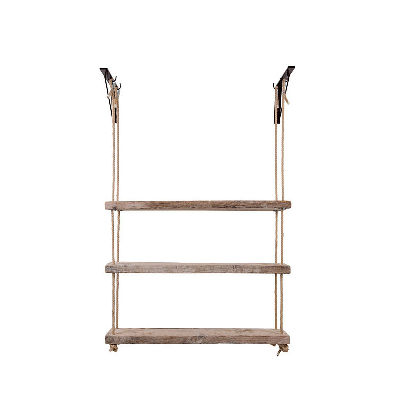 Balancoire en bois brut avec cordes 110 x 24 h180